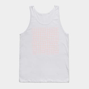 Minimal Abstract Squiggle Grid - Pastel Blush Pink Tank Top